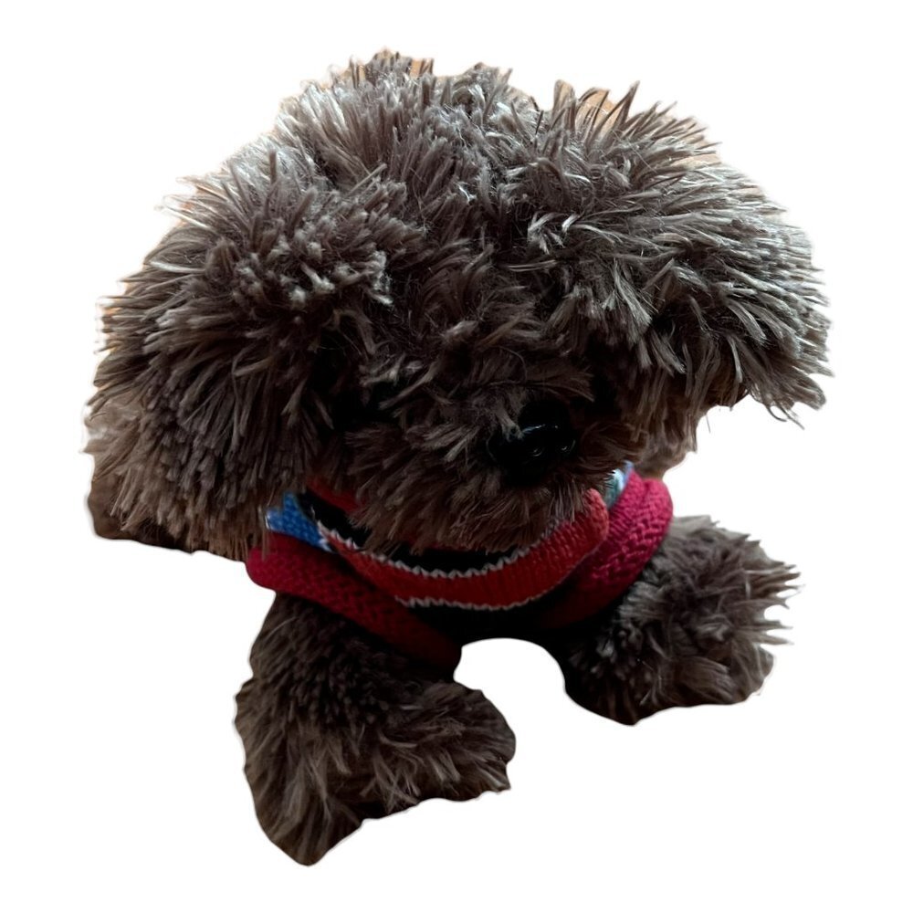 The Children's Place Dog Plush Fuzzy Puppy‎ Striped Sweater Brown Stuffed Animal